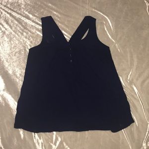 Navy Blue Chiffon Tank